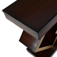 Elite Solid Wood Console Table in Brown Gold color zoom view