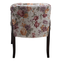 Ellipsum Teak Wood Fabric Upholstered Arm Chair in Brown color back view