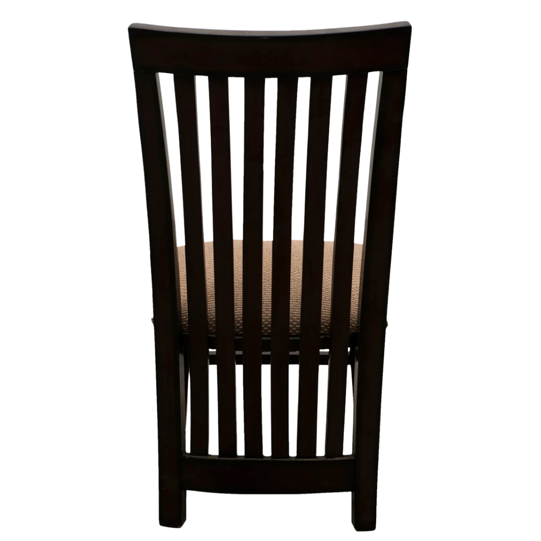 Elstra Teak Wood Dining Chair (Brown Gold) Back View
