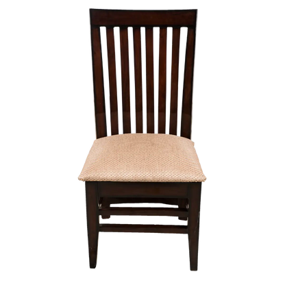 Elstra Teak Wood Dining Chair Front View(Brown Gold)