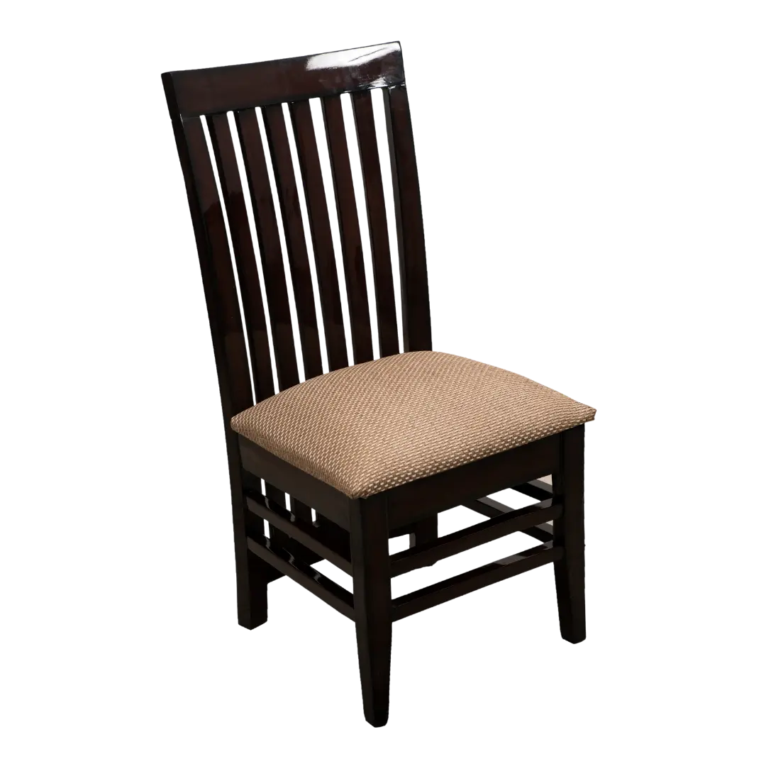 Elstra Teak Wood Dining Chair Side Angle(Brown Gold)