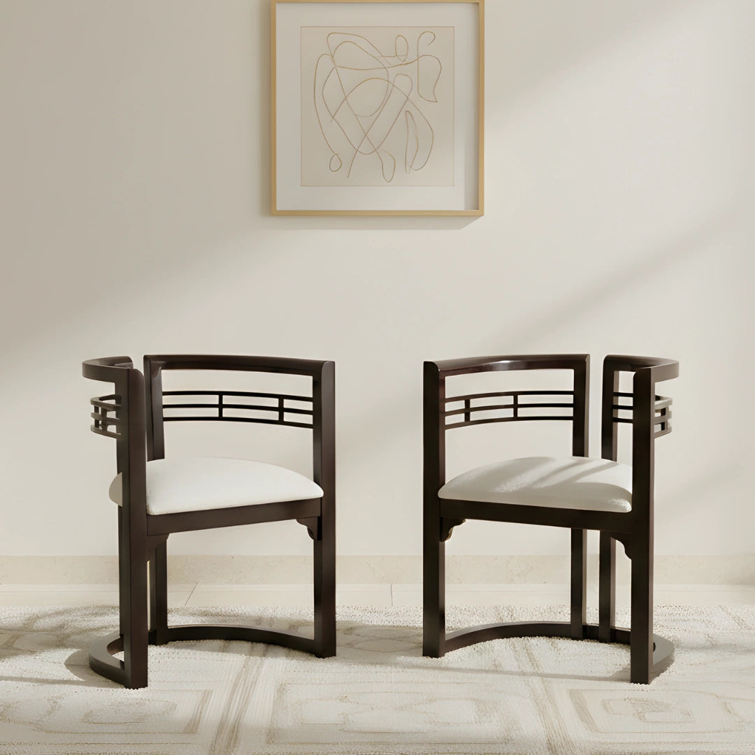 Espino Teak Wood Living Room Chairs (Brown) lifestyle image 