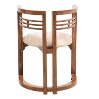 Espino Teak Wood Living Room Chairs in Teak Biege color back view