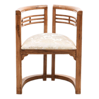 Espino Teak Wood Living Room Chairs in Teak Biege color front view
