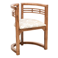 Espino Teak Wood Living Room Chairs in Teak Biege color 45° side view