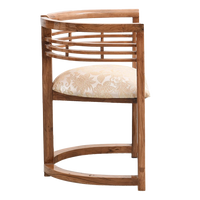 Espino Teak Wood Living Room Chairs in Teak Biege color side view