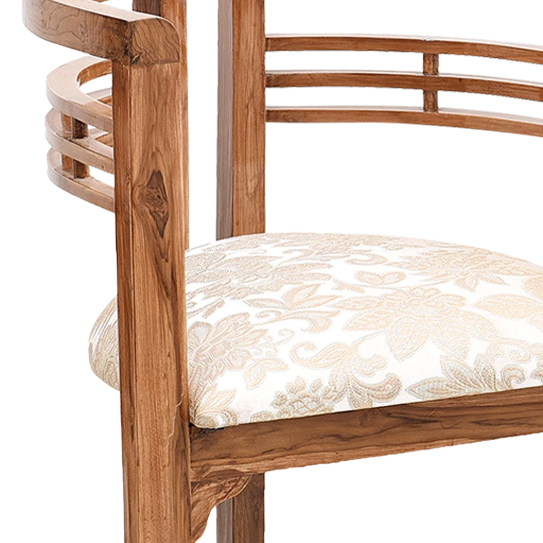 Espino Teak Wood Living Room Chairs in Teak Biege color zoom view seat
