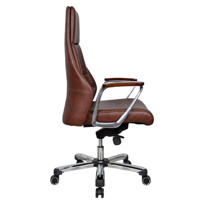 Exotique Recliner Office Executive Chair (Brown) Side Angle