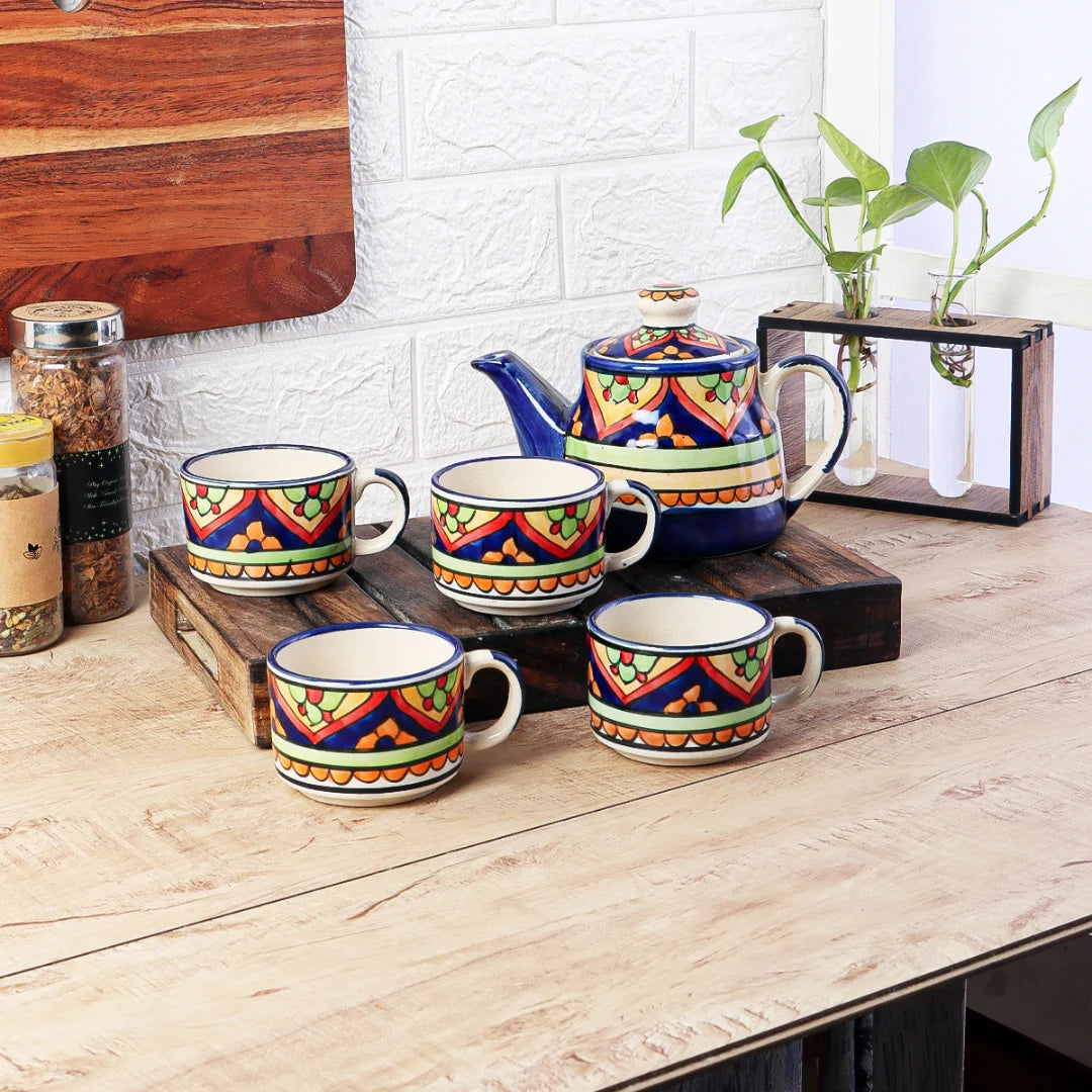 Faris Ceramic Tea Set (Set of 6+1) lifestyle view