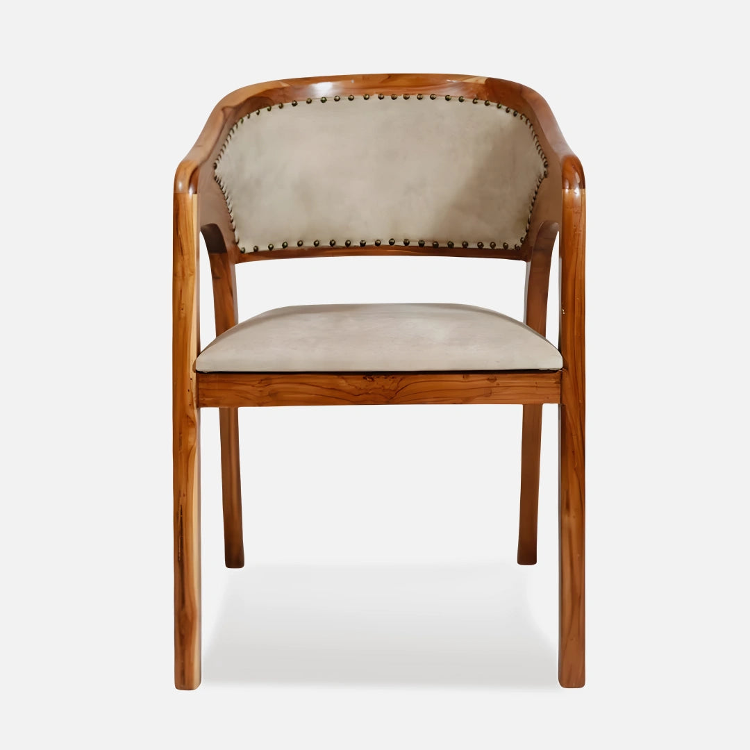Fezra Teak Wood Arm Chair (Teak) front view 