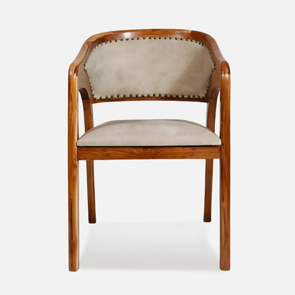 Fezra Teak Wood Arm Chair (Teak) front view 