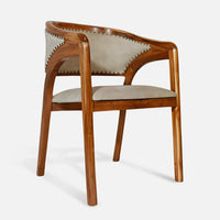 Fezra Teak Wood Arm Chair (Teak) side  angle 