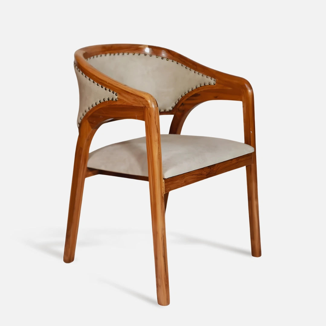 Fezra Teak Wood Arm Chair (Teak) side  view 