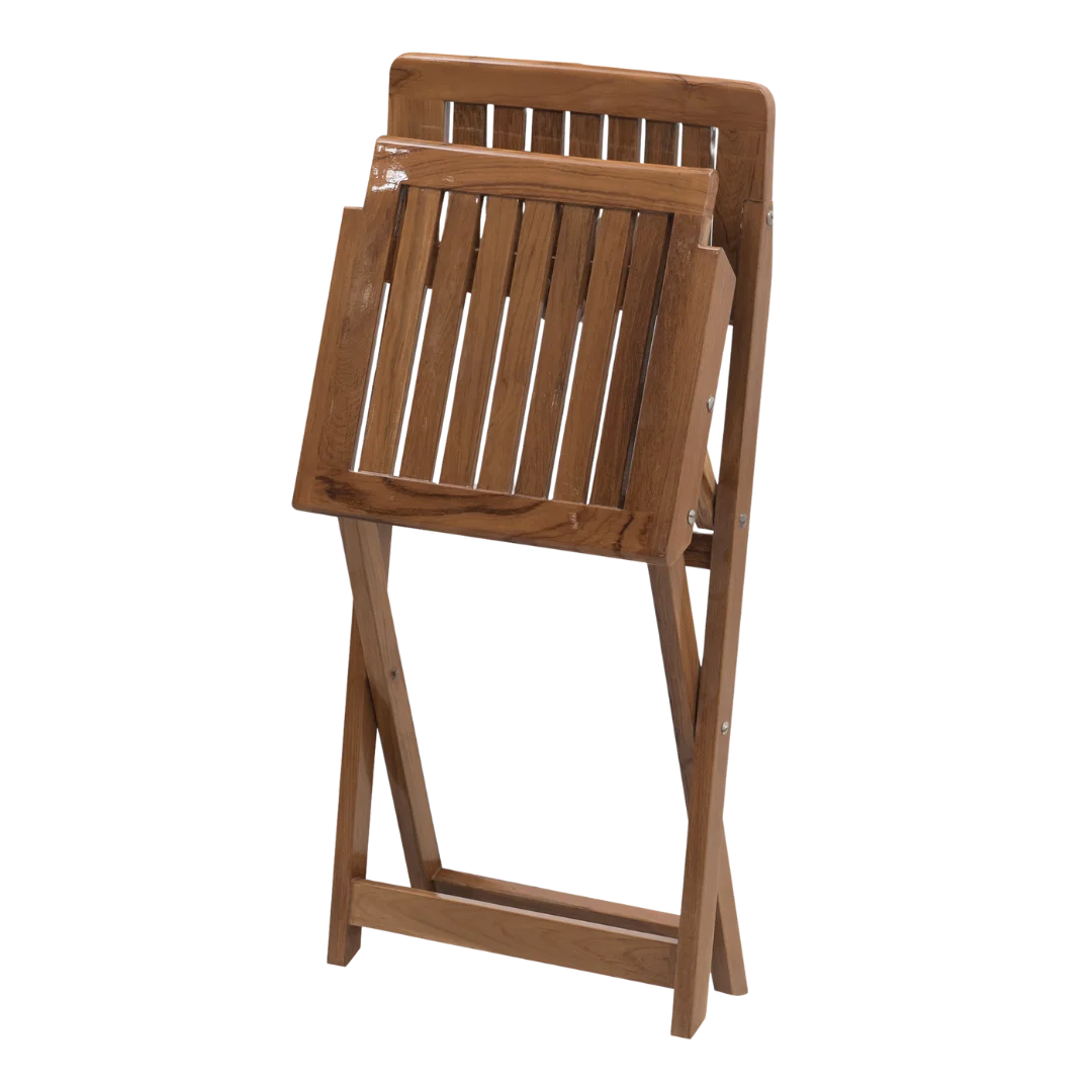 Flecto Solid Wood Living Room Chair (Teak) fold view