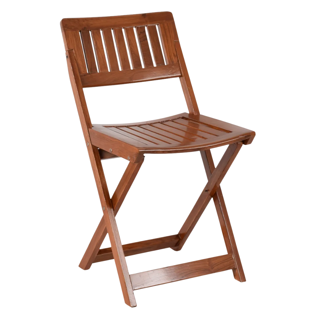 Flecto Solid Wood Living Room Chair (Teak) side angle
