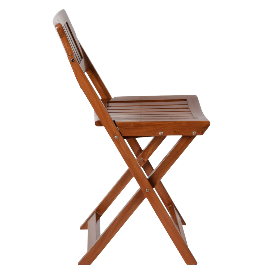 Flecto Solid Wood Living Room Chair (Teak) side view