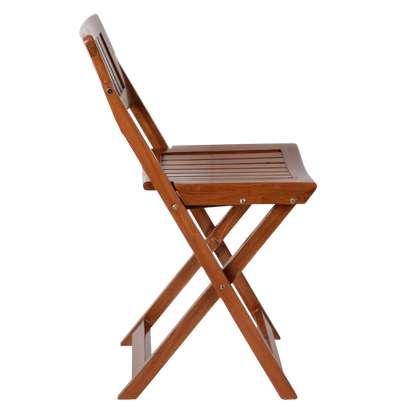 Flecto Solid Wood Living Room Chair (Teak) side view