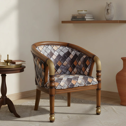 Flint Teak Wood Arm Chair (Teak gold) lifestyle image 