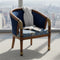 Flint Teak Wood Arm Chairs (Brown Blue) lifestyle view 