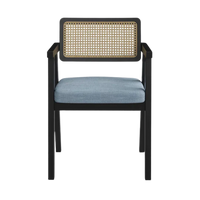 Front Image of Petal Teak Wood Arm Chair (Brown Grey)