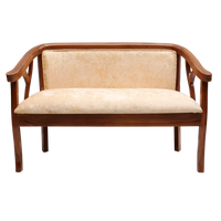 Front Image of Verior Solid Wood Love Sofa (Teak Beige)