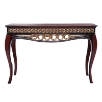 Front View of Vortex Solid Wood Console Table (Brown Gold)
