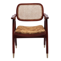 Front View of Aakar Teak Wood Arm Chairs (Brown Gold)