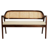 Arbor Solid Wood Love Sofa (Brown Beige)