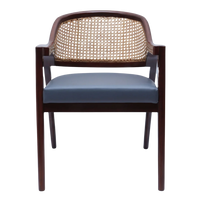 Front View of Arbor Teak Wood Arm Chairs (Brown Grey)