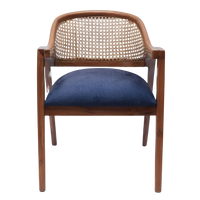 Front View of Arbor Teak Wood Arm Chairs (Teak Blue)