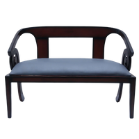 Front View of Arlaxa Solid Wood Love Sofa (Brown Grey)