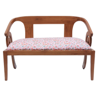 Front View of Arlaxa Solid Wood Love Sofa (Teak White)