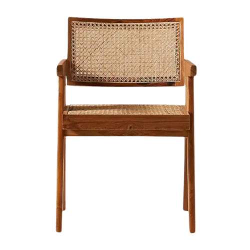 Avira Teak Wood Cane Chair (Natural)