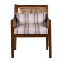 Front View of Coastal Teak Wood Lounge Chair (Teak)