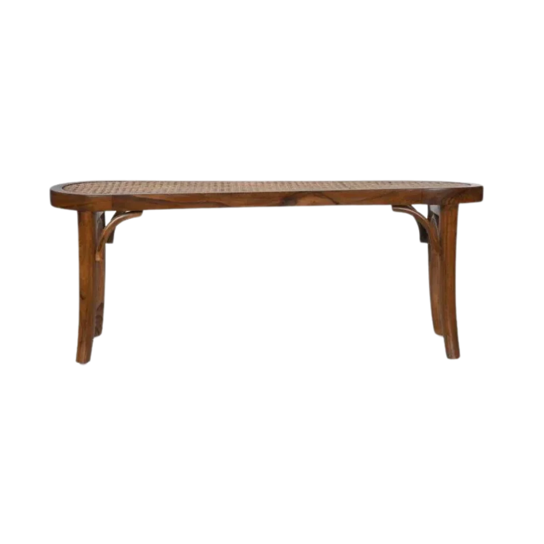 Front View of Rattuna Teak Wood Bench (Teak)