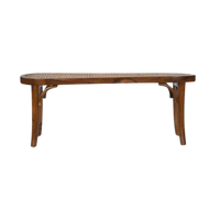 Front View of Rattuna Teak Wood Bench (Teak)