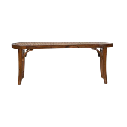 Front View of Rattuna Teak Wood Bench (Teak)