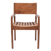 Front View of Raviso Teak Wood Bedroom Chairs (Teak)