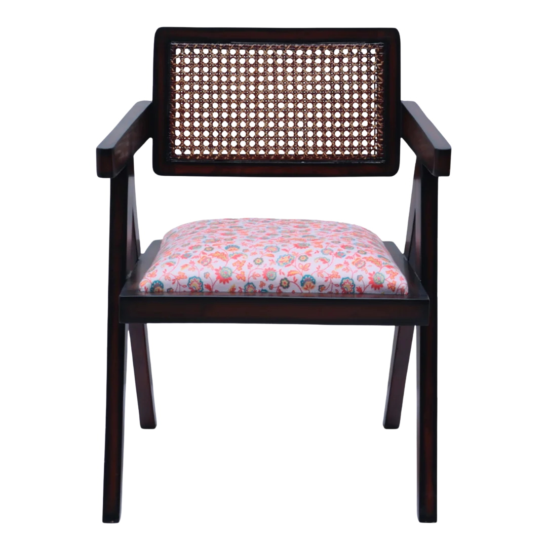 Sora Teak Wood Lounge Chair Brown White