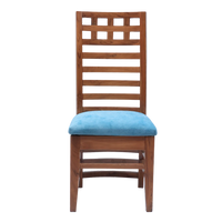 Front View of Stride Teak Wood Dining Chair (teak Blue)