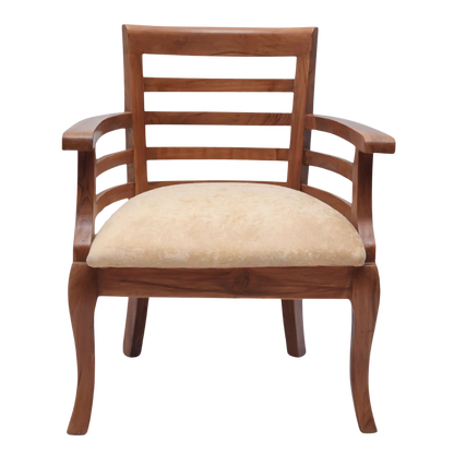 Front View of Toledo Teak Wood Arm Chairs (Teak)