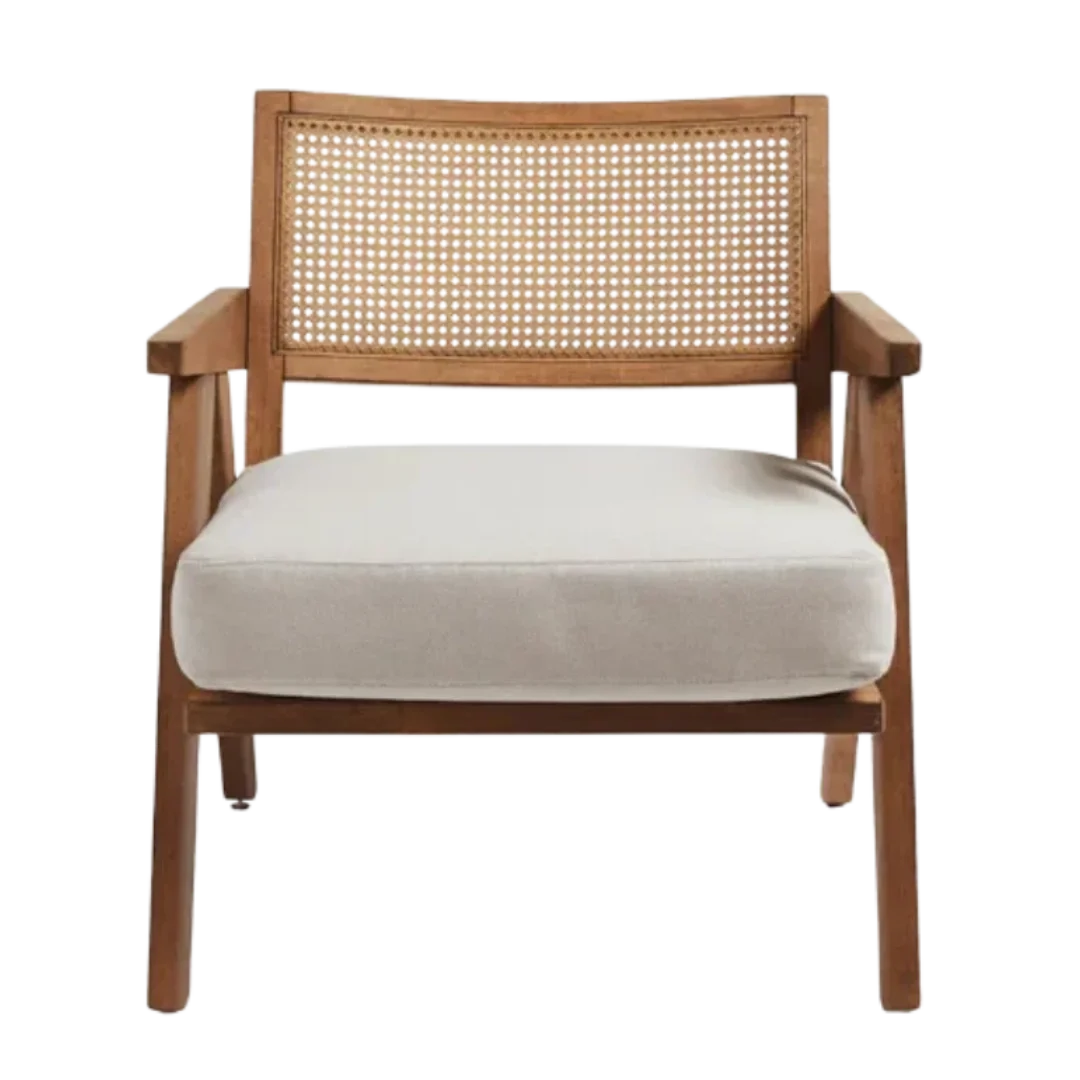 Velora Teak Cane Lounge Chair