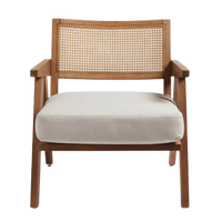 Front View of Velora Teak Wood Lounge Chairs (Teak)