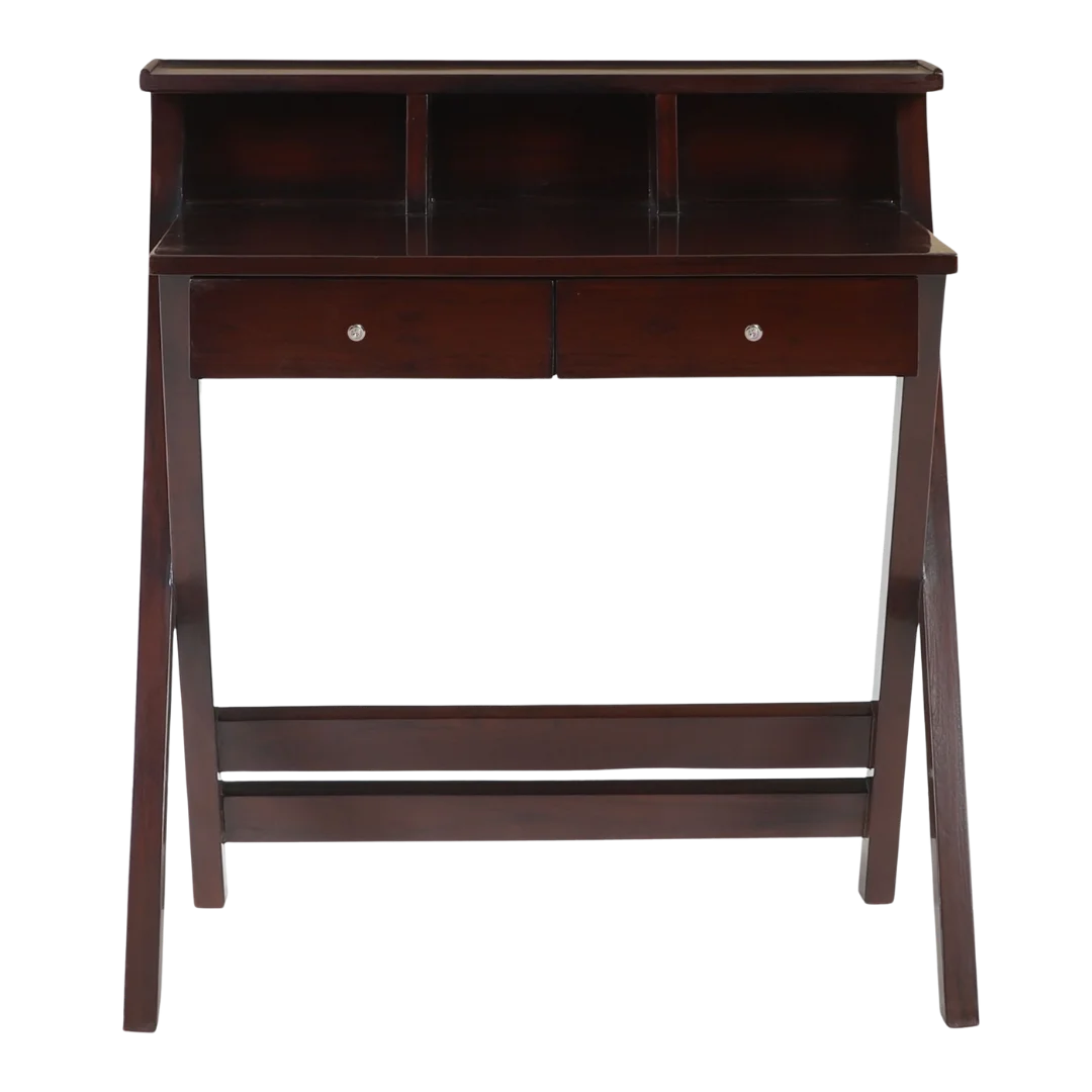 Front View of Wisdom Solid Wood Writing Table (Brown)
