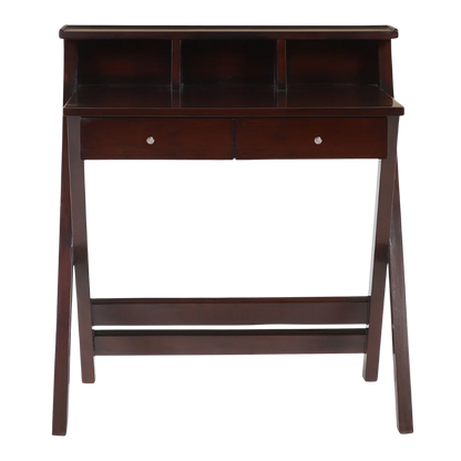 Front View of Wisdom Solid Wood Writing Table (Brown)