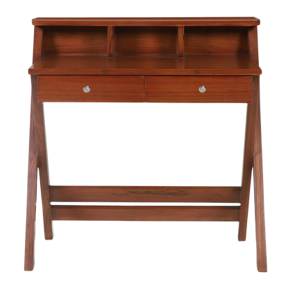 Front View of Wisdom Solid Wood Writing Table (Teak)