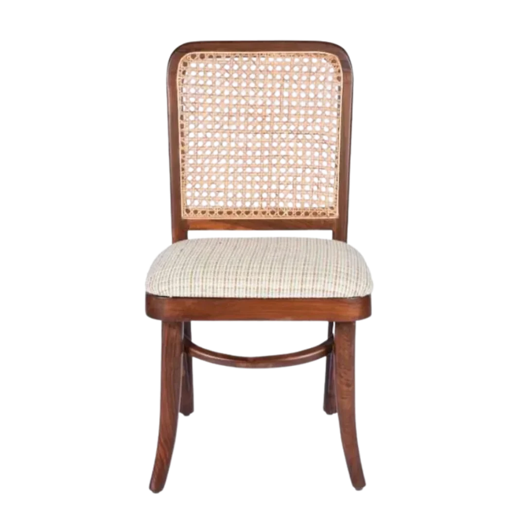 Front View of Zerlin Teak Wood Dining Chair (Teak)