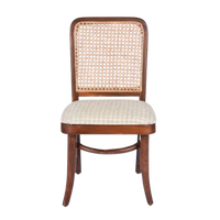 Front View of Zerlin Teak Wood Dining Chair (Teak)