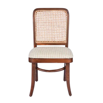 Front View of Zerlin Teak Wood Dining Chair (Teak)