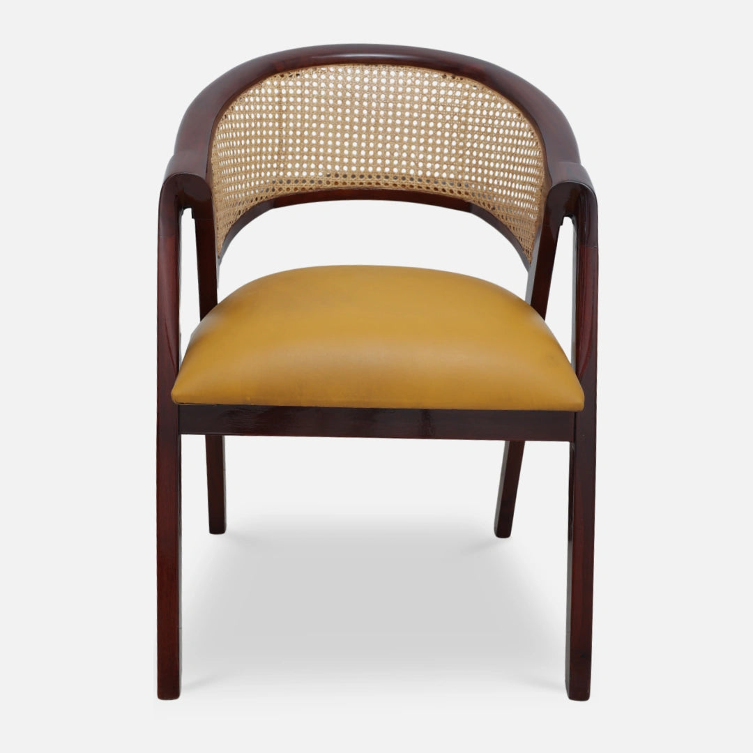 Deymar Teak Wood Arm Chairs - Brown Yellow